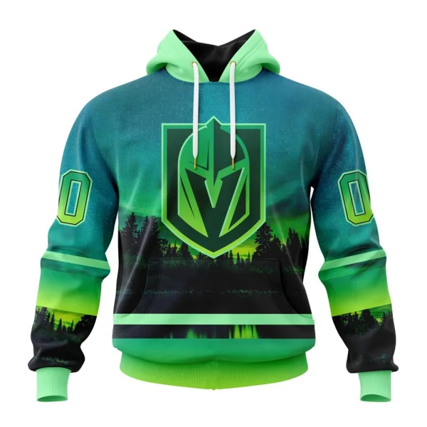 Hoodie NHL Vegas Golden Knights Special Northern Lights Design St2302