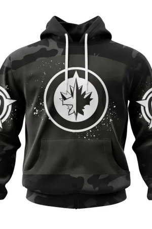 Hoodie NHL Winnipeg Jets Special Black Camo Design For Veterans Day St2304