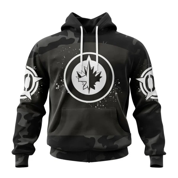 Hoodie NHL Winnipeg Jets Special Black Camo Design For Veterans Day St2304