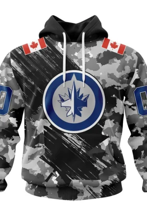 Hoodie NHL Winnipeg Jets Special Camo Armed Forces Design St2301