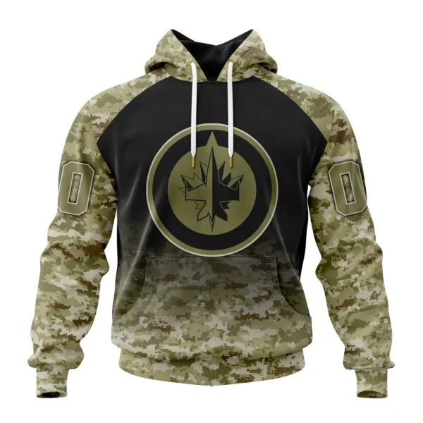 Hoodie NHL Winnipeg Jets Special Camo Design For Remembrance Day St2302
