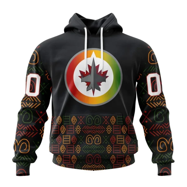 Hoodie NHL Winnipeg Jets Special Design For Black History Month St2401