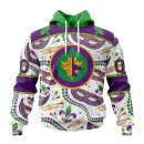 Hoodie NHL Winnipeg Jets Special Mardi Gras Design St2401