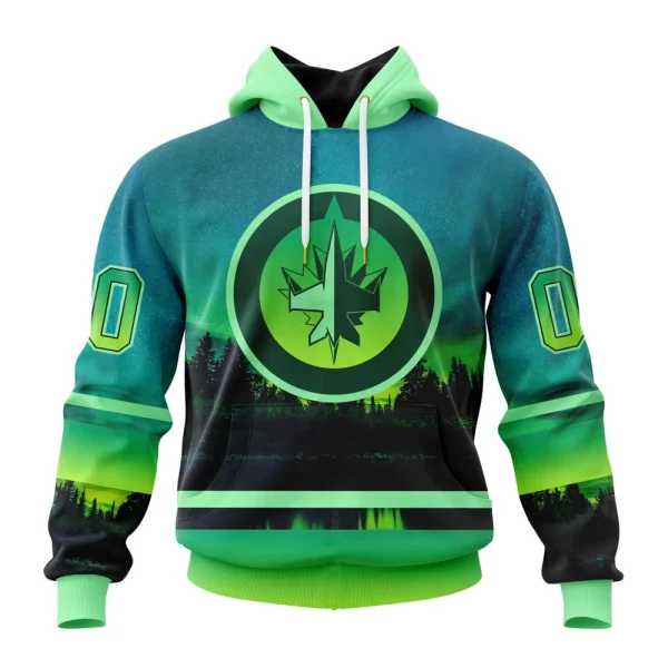 Hoodie NHL Winnipeg Jets Special Northern Lights Design St2302