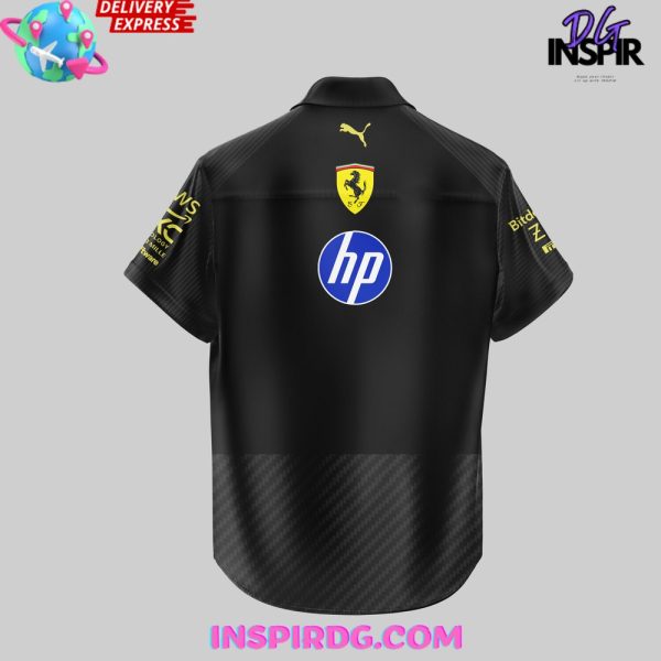 Scuderia Ferrari HP Italian GP 2024 Black Hawaiian Shirt - Image 3