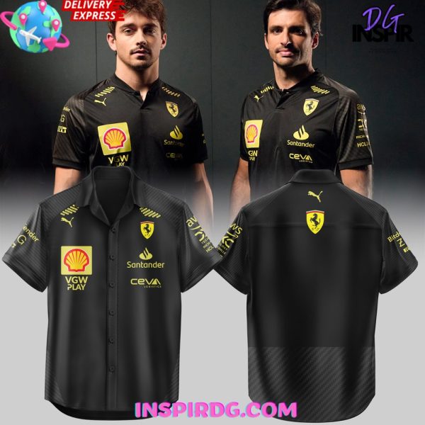Scuderia Ferrari Italian GP 2024 Black Hawaiian Shirt