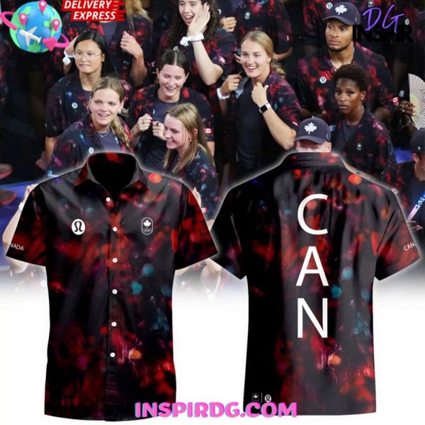 Canada Olympic Team Tie-Dye Performance Hawaiian Shirt - Image 2