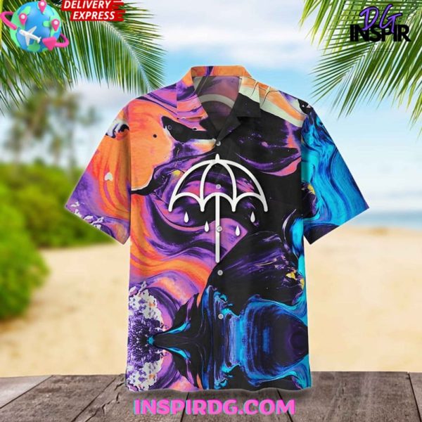 Bring Me the Horizon Tie Dye Umbrella Hawaiian Shirt - Image 2