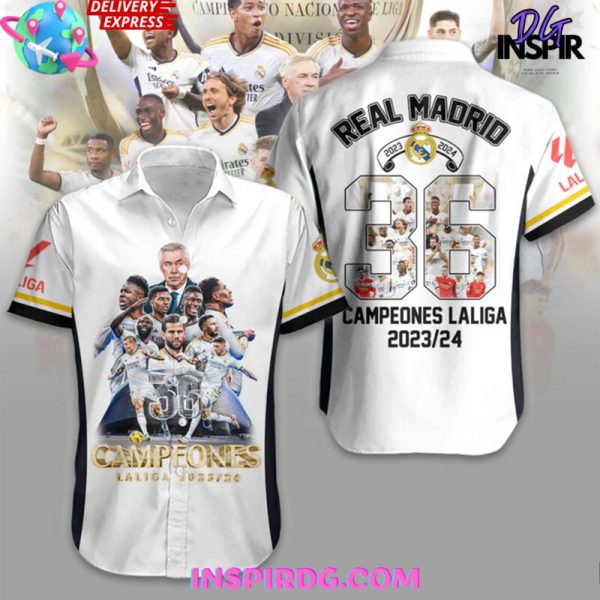 Real Madrid Laliga 23/24 Champions Hawaiian Shirt
