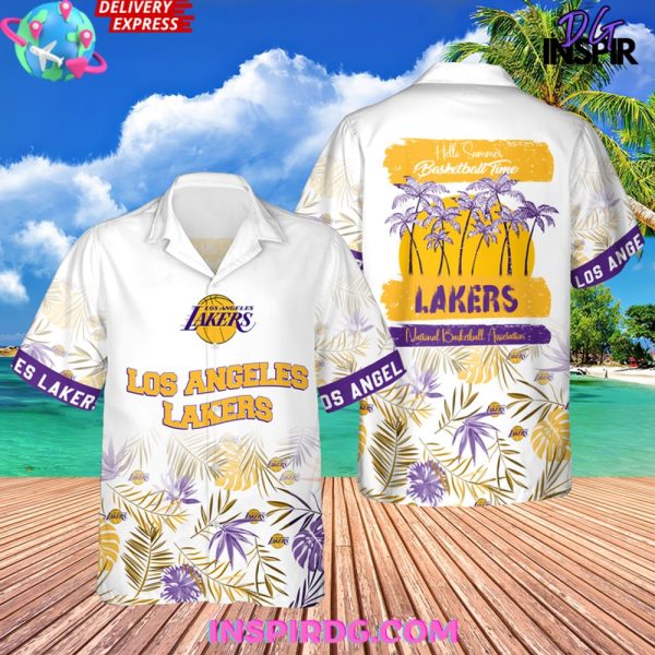 NBA Los Angeles Lakers Baseball Time Hawaiian Shirt - Image 2