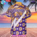 Los Angeles Lakers Tropical And Basketball Hawaiian Shirt