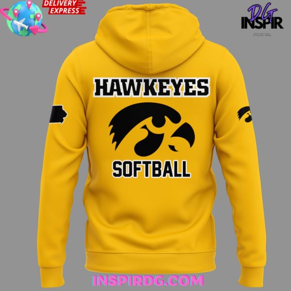 Iowa Hawkeyes Softball 2025 Yellow Hoodie - Image 3