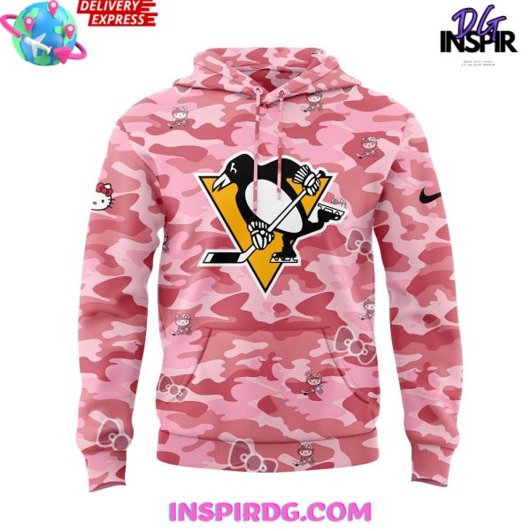 Pittsburgh Penguins Hello Kitty Night Game 2025 Hoodie - Image 2