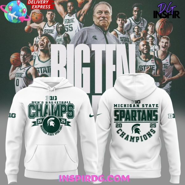 Michigan State Spartans Big Ten Champions 2025 White Hoodie