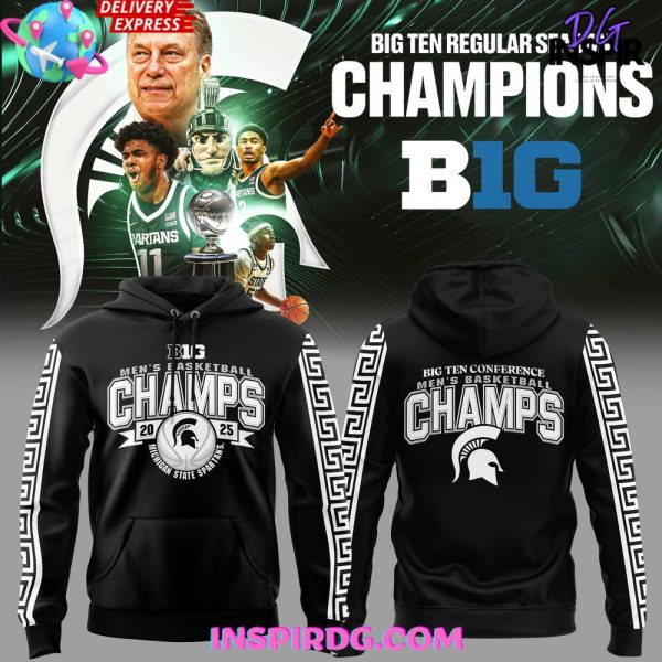 Michigan State Spartans Big Ten Champions 2025 Black Hoodie