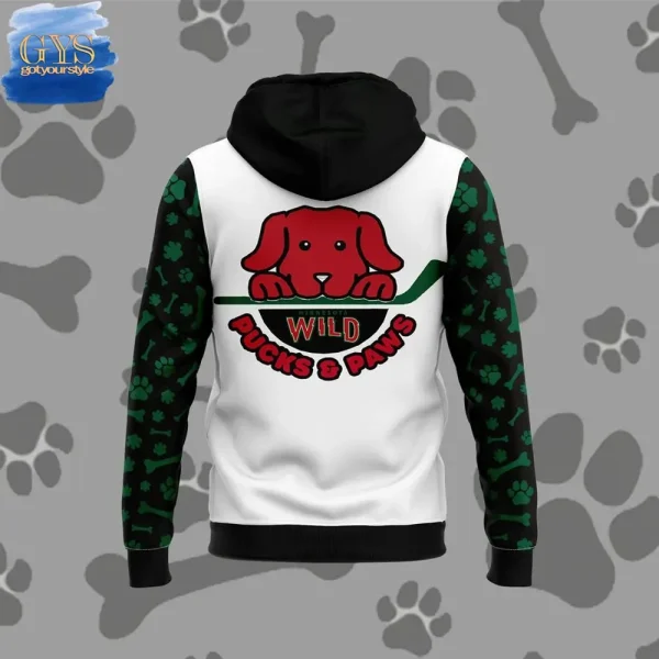 Minnesota Wild Pucks And Paws Limited Edition Hoodie - Image 3