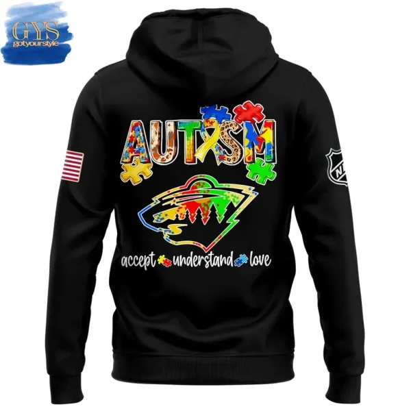 Minnesota Wild Autism Awareness Special Hoodie 2025 - Image 3