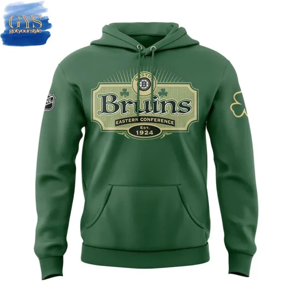 Boston Bruins St. Patrick's Day Retro Hoodie - Image 2