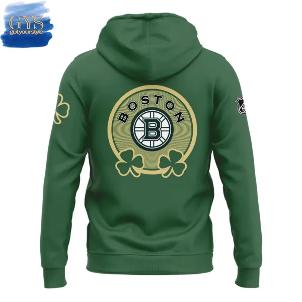 Boston Bruins St. Patrick's Day Retro Hoodie - Image 3