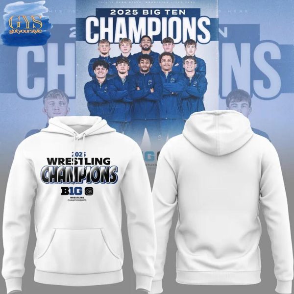 Penn State Wrestling Big Ten Champions 2025 White Hoodie