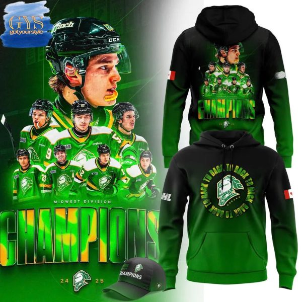 London Knights 2025 Midwest Division Champions Limited Premium Hoodie