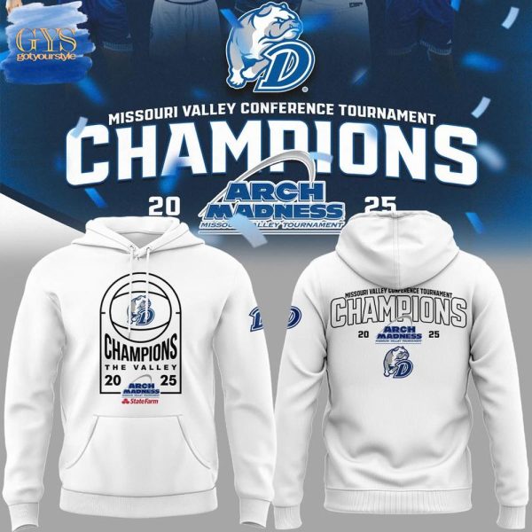 Drake Bulldogs 2025 MVC Tournament Champions Hoodie