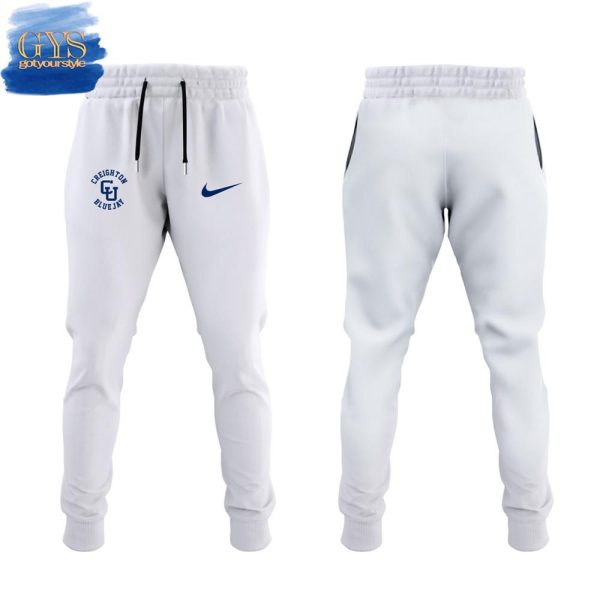 Creighton Bluejays Alumni Day Uniform White Hoodie - Image 4