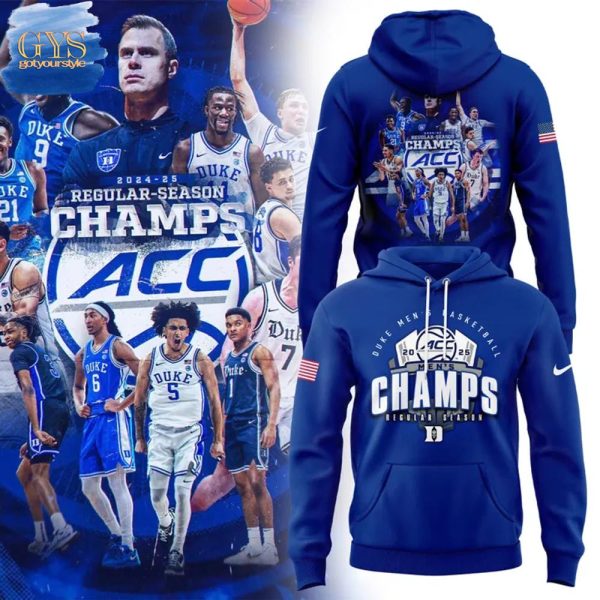 Duke Blue Devils Basketball 2025 ACC Regular Season Champions Hoodie