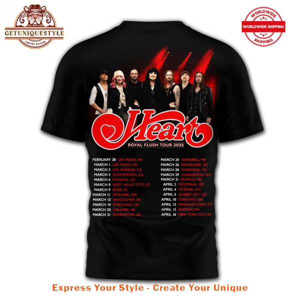 Heart Royal Flush Tour 2025 Limited Edition Shirt - Image 3