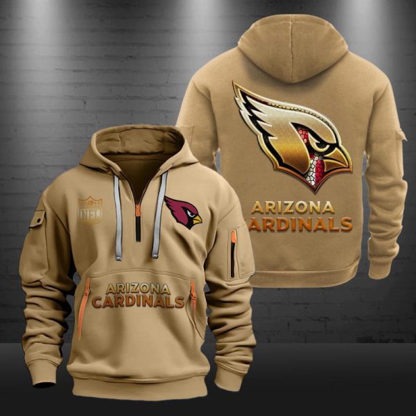 Arizona Cardinals Golden Logo NFL Quarter Zip Hoodie - Image 5