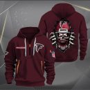 Atlanta Falcons Football Player Skull Quarter Zip Hoodie