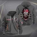 Atlanta Falcons Football Player Skull Quarter Zip Hoodie