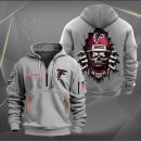 Atlanta Falcons Football Player Skull Quarter Zip Hoodie