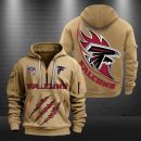 Atlanta Falcons Monster Scratch Logo NFL Quarter Zip Hoodie