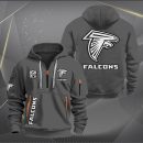 Atlanta Falcons White Logo NFL Quarter Zip Hoodie