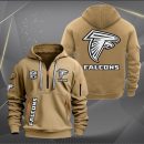 Atlanta Falcons White Logo NFL Quarter Zip Hoodie