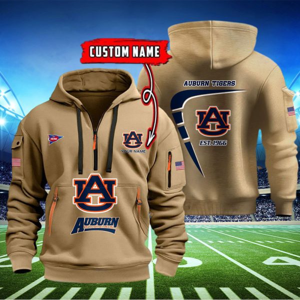 Auburn Tigers Quarter Zip Hoodie Ver 21 - Image 2