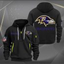 Baltimore Ravens Logo NFL Quarter Zip Hoodie Ver 257