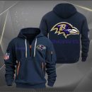 Baltimore Ravens Logo NFL Quarter Zip Hoodie Ver 257
