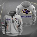 Baltimore Ravens Logo NFL Quarter Zip Hoodie Ver 257