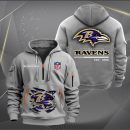 Baltimore Ravens Monster Scratch 2 Logo NFL Quarter Zip Hoodie