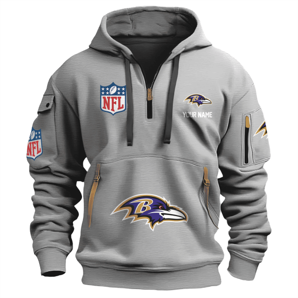 Baltimore Ravens Premium NFL Quarter Zip Hoodie