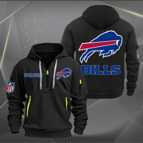 Buffalo Bills Logo NFL Quarter Zip Hoodie Ver 247