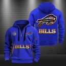 Buffalo Bills Golden Logo NFL Quarter Zip Hoodie