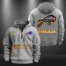 Buffalo Bills Golden Logo NFL Quarter Zip Hoodie