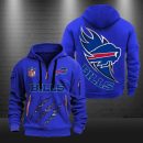 Buffalo Bills Monster Scratch Logo NFL Quarter Zip Hoodie