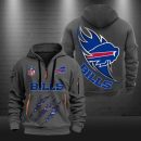Buffalo Bills Monster Scratch Logo NFL Quarter Zip Hoodie
