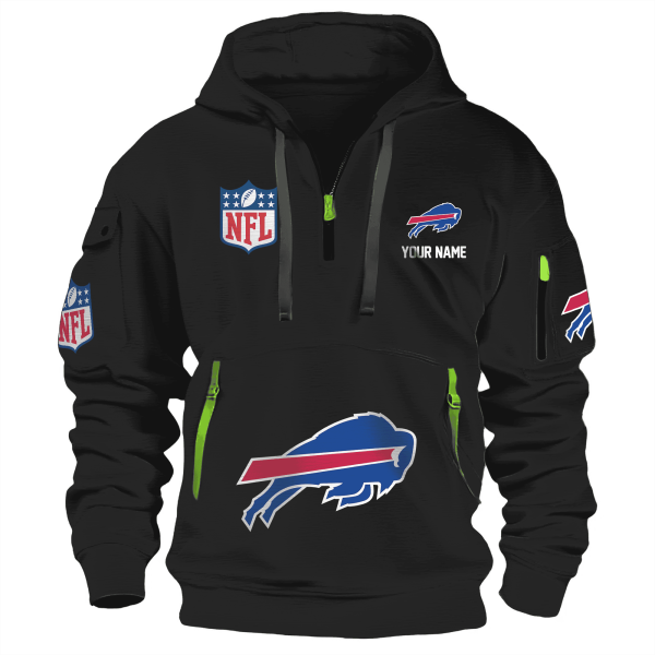 Buffalo Bills Premium NFL Quarter Zip Hoodie - Image 2