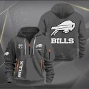 Buffalo Bills White Logo NFL Quarter Zip Hoodie