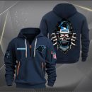 Carolina Panthers Football Player Skull Quarter Zip Hoodie
